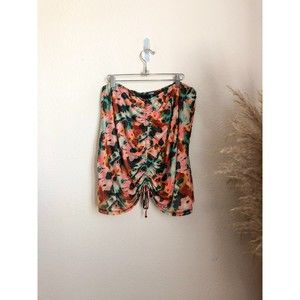 Poster Girl tie dye ruched mini mesh skirt size 2x